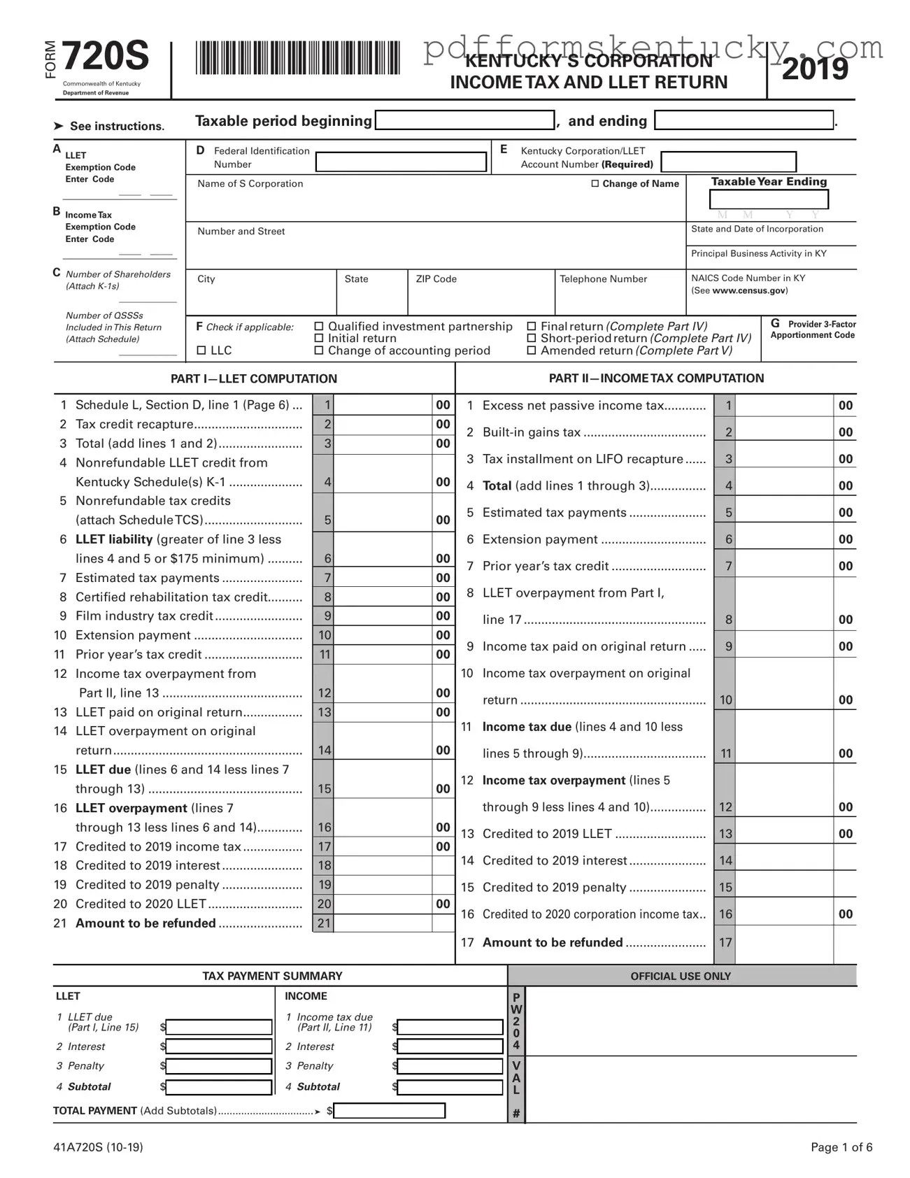 Download Kentucky 720S Template