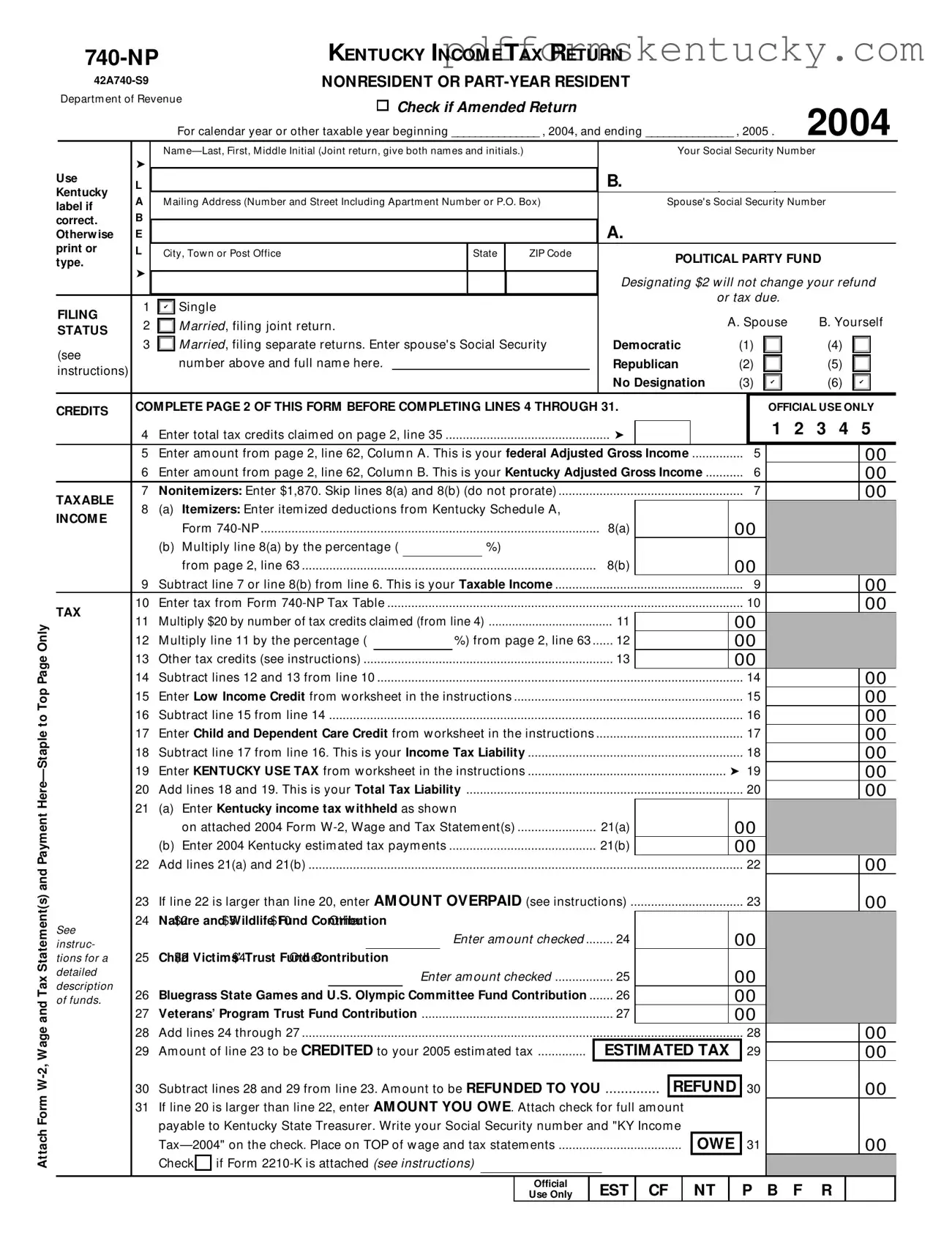 Download Kentucky 740 Np Template