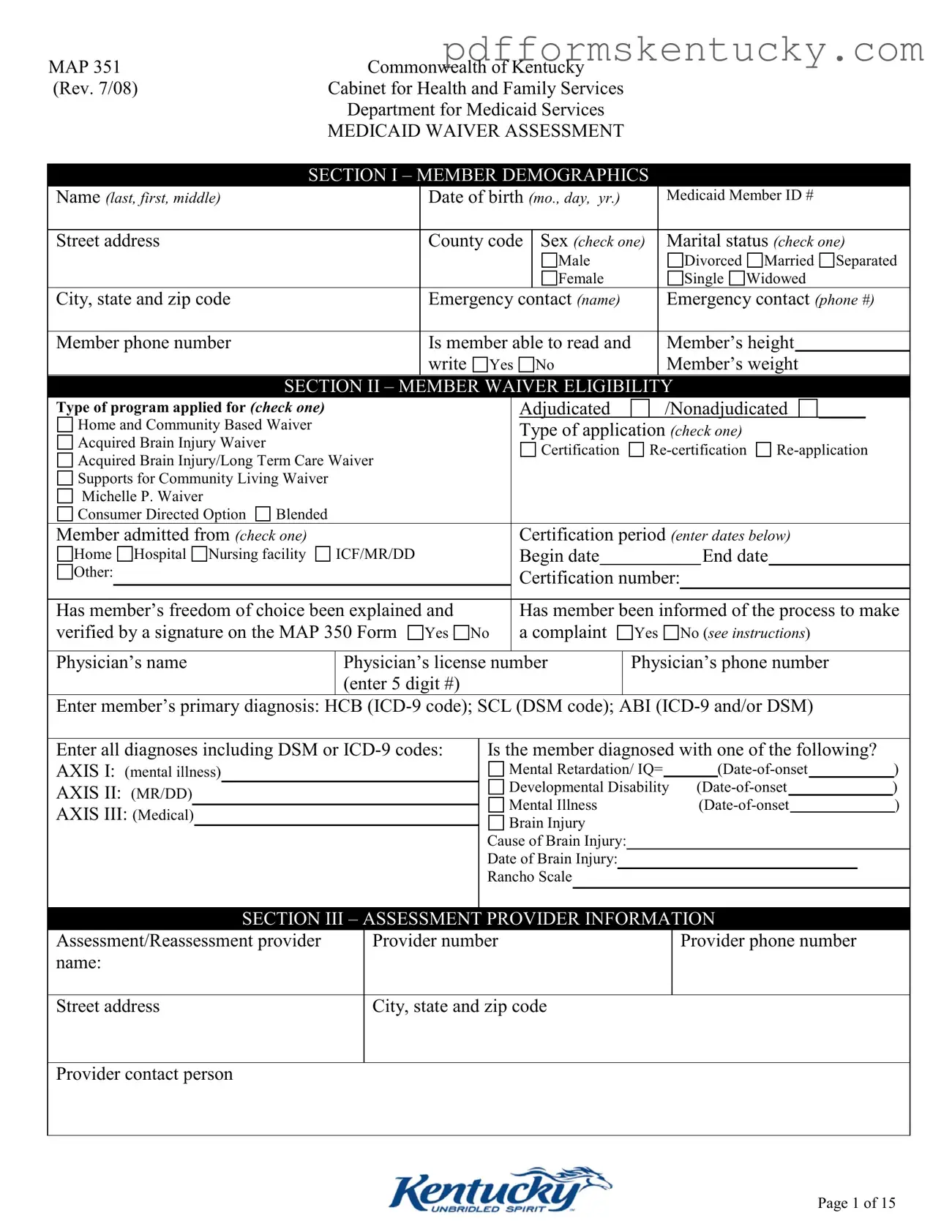 Download Kentucky Map 351 Template