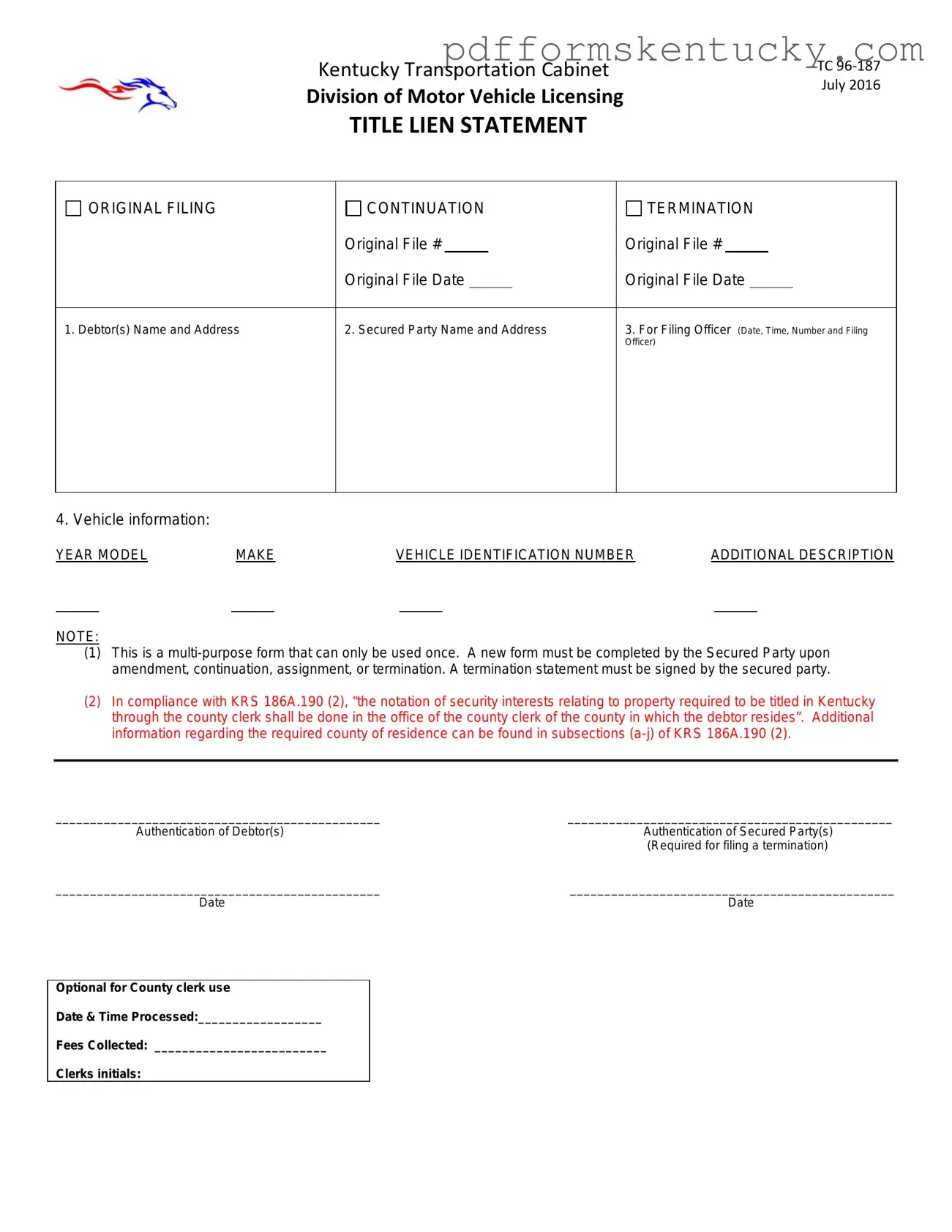 Download Kentucky Tc 96 187 Template