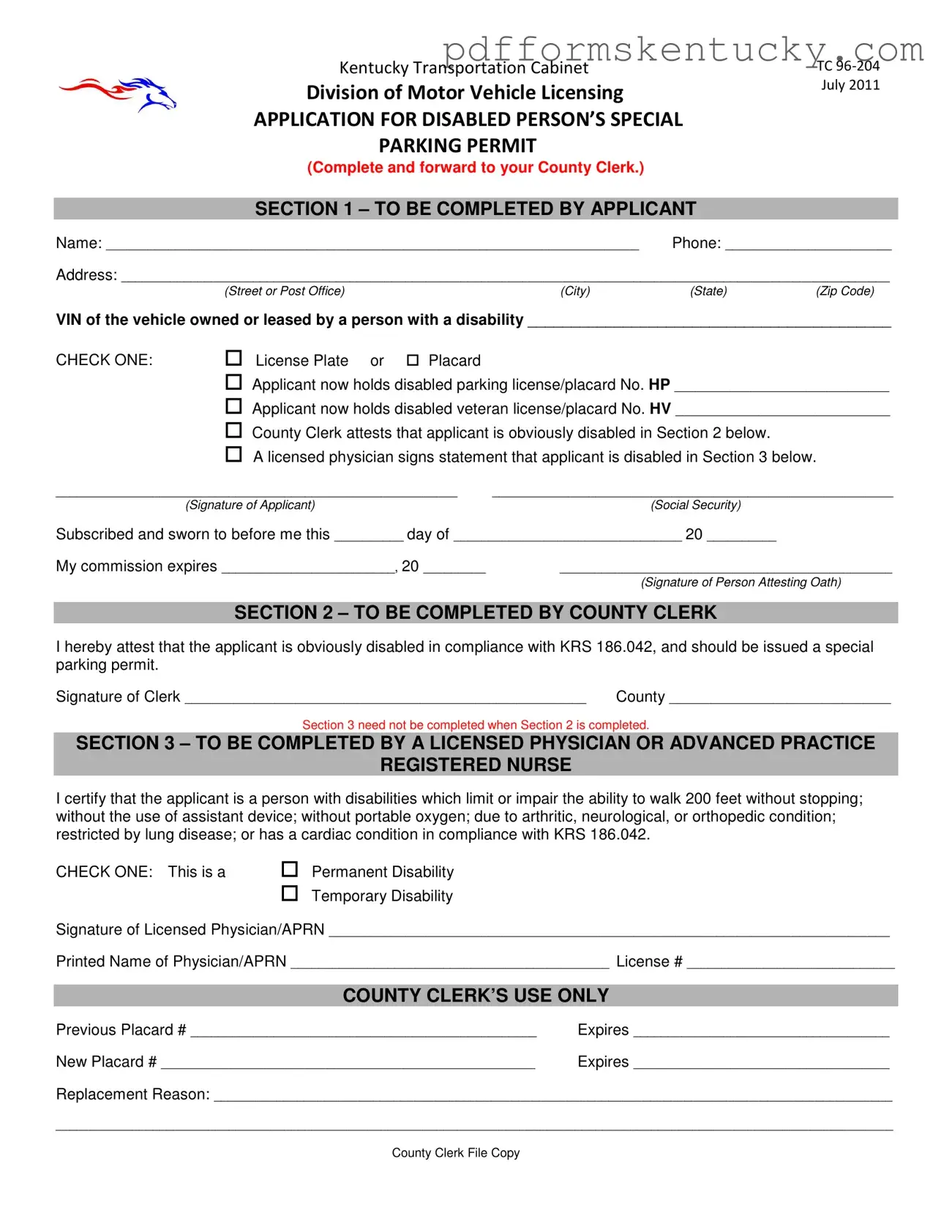 Download Kentucky Tc 96 204 Template