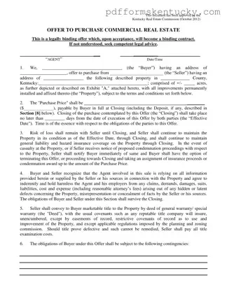 Download Home Sale Contract Kentucky Template